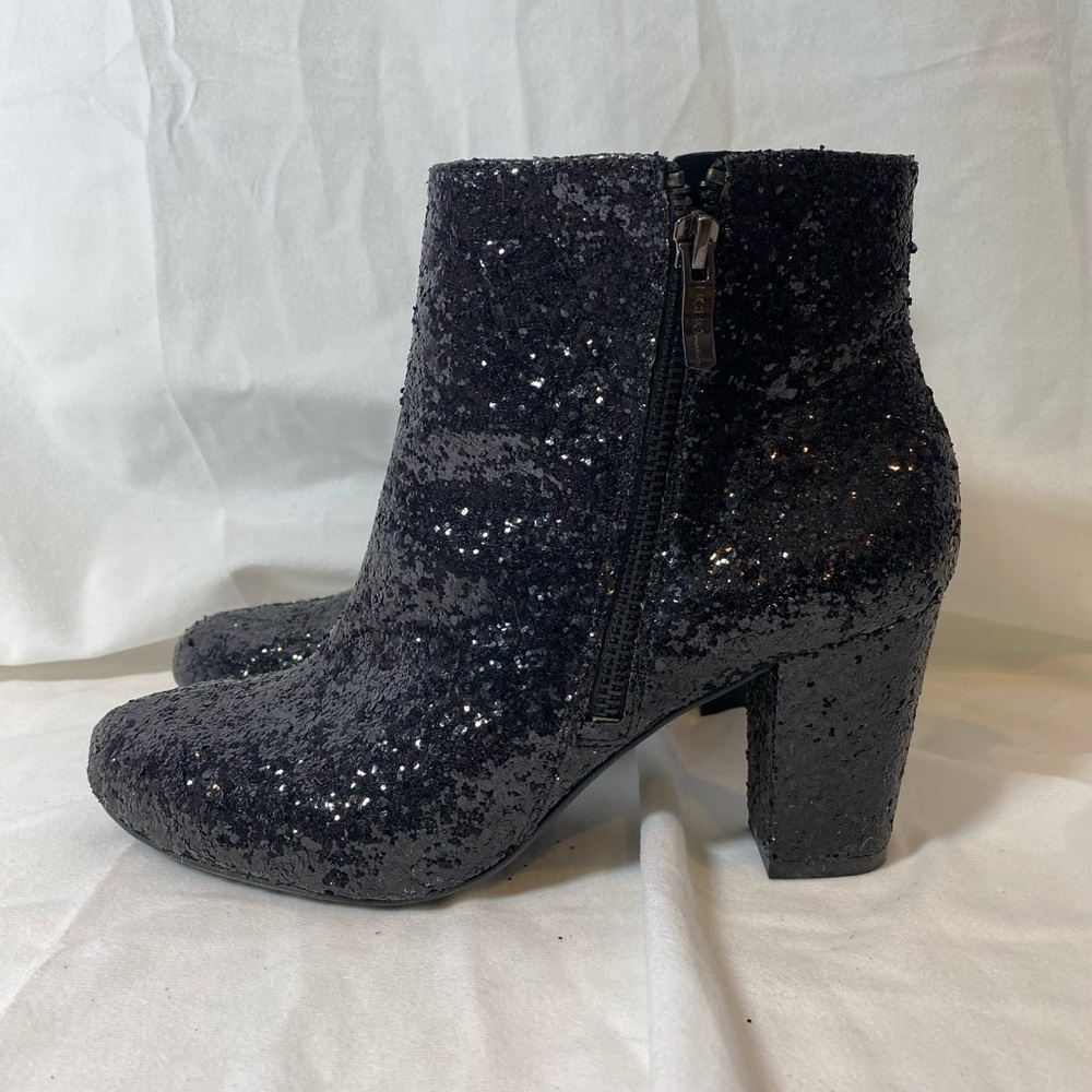 BCBG Sparkly Black Ankle Boots